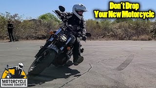 How To NOT Drop Your Motorcycle In A Parking Lot | Motorcycle Training Concepts