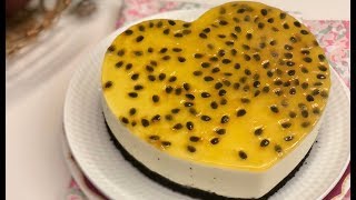 No-Bake Passion Fruit Cheesecake  冷冻百香果芝士蛋糕