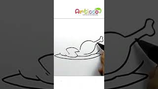 How To Draw Cooked Turkey  #Shorts