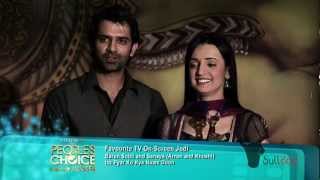 Barun Sobti &amp; Sanaya Irani win Favorite TV On-Screen Jodi at the People&#39;s Choice Awards 2012 [HD]