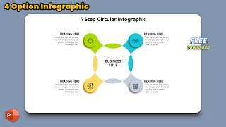 97.PowerPoint 4 Option Circular Infographic | Free download Office 365