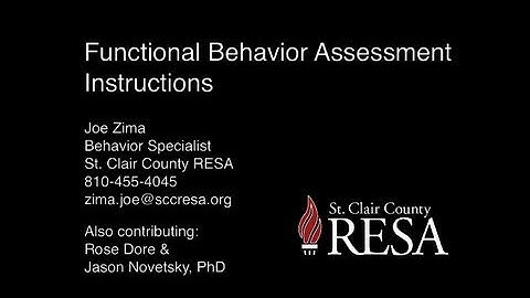 Functional Behavior Assessment (FBA) Instructions