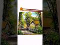 Painting Houses In A Quiet Village Acrylic On Canvas Landscape Scenery Art Diy Drawing Easy