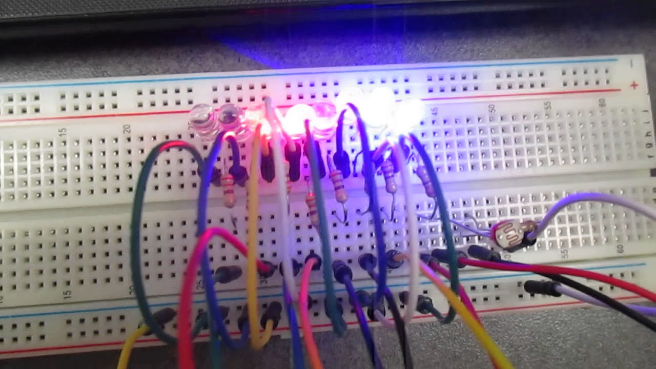 Arduino Photoresistor With Leds Youtube