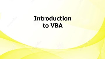 AL: Introduction to VBA