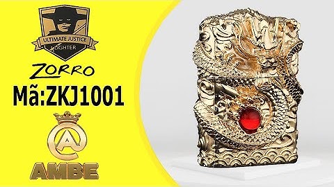 Bật lửa Rồng vàng ôm ngọc Zorro ZKJ1001 | Quẹt zorro siêu nặng Ambe