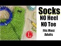 How to LOOM KNIT SOCKS on Round Loom (No Heel No Toe No Folded Cuff )