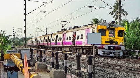 Furious Speedy Honking EMU Local Trains Skip Huge Curvy Railgate Quickly | Eastern Railways