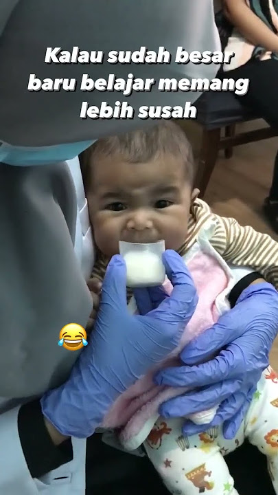 Latihan minum asip pakai cup feeder😎😆 #shorts #breastfeeding