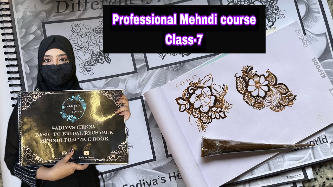 Class-7 |How to make Floral bunches in mehndi step-by-step| reusable mehndi practice book|