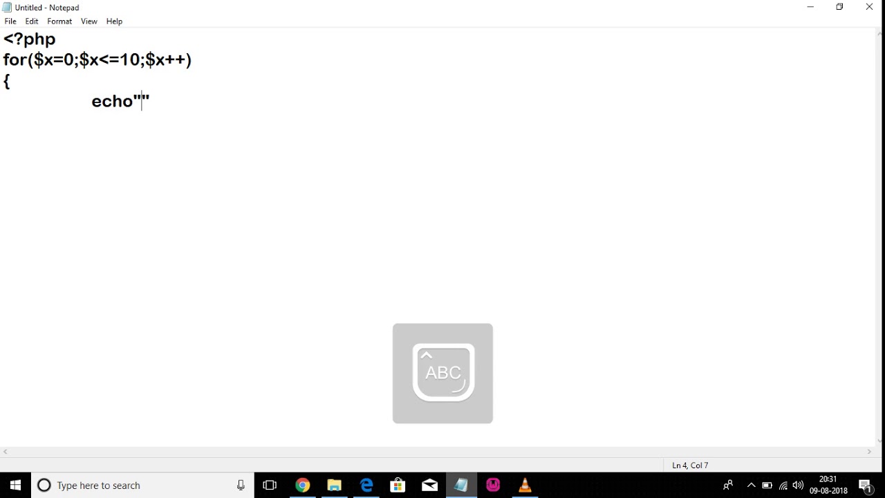 DEMO OF FOR LOOP USING PHP - YouTube