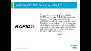 RSM client Rapid7’s ASC 606 project | ASC 606 overview for NetSuite users