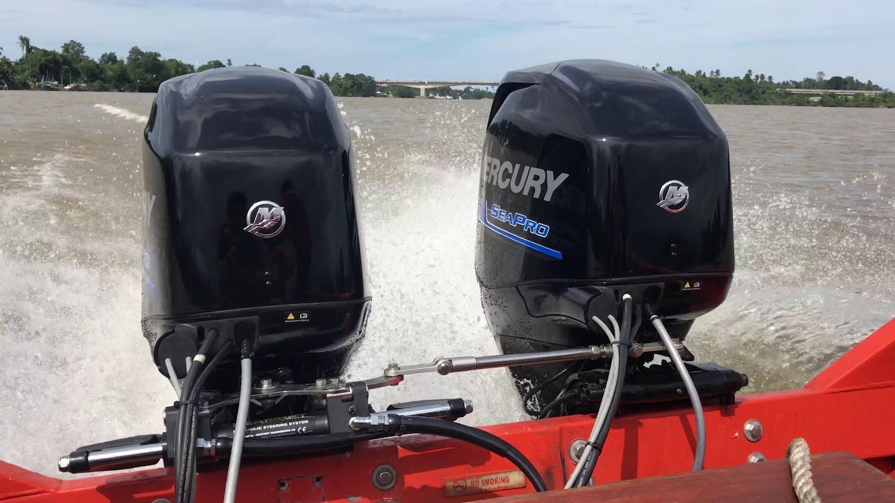 Mercury 60hp twin propeller test first round YouTube