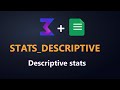 STATS_DESCRIPTIVE function — descriptive statistics in Google Sheets (ALS Stats reference)