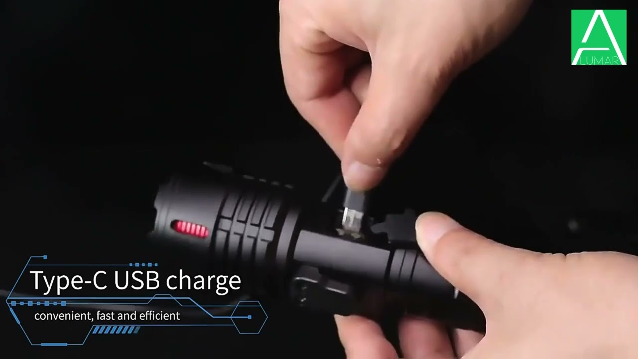 Vídeo de Linterna LED XHP-70 Militar Táctica