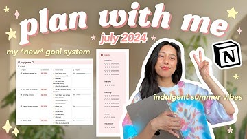 JULY PLAN WITH ME 🍓 notion monthly reset + new goal setting system!