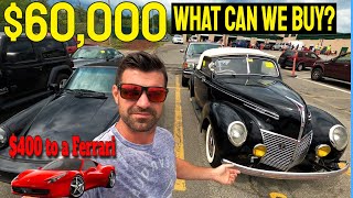 Dealer Auction Day! Turning $400 into a Ferrari - What can we buy!? - Flying Wheels