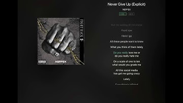 NEFFEX Never Give Up Lyrics Video