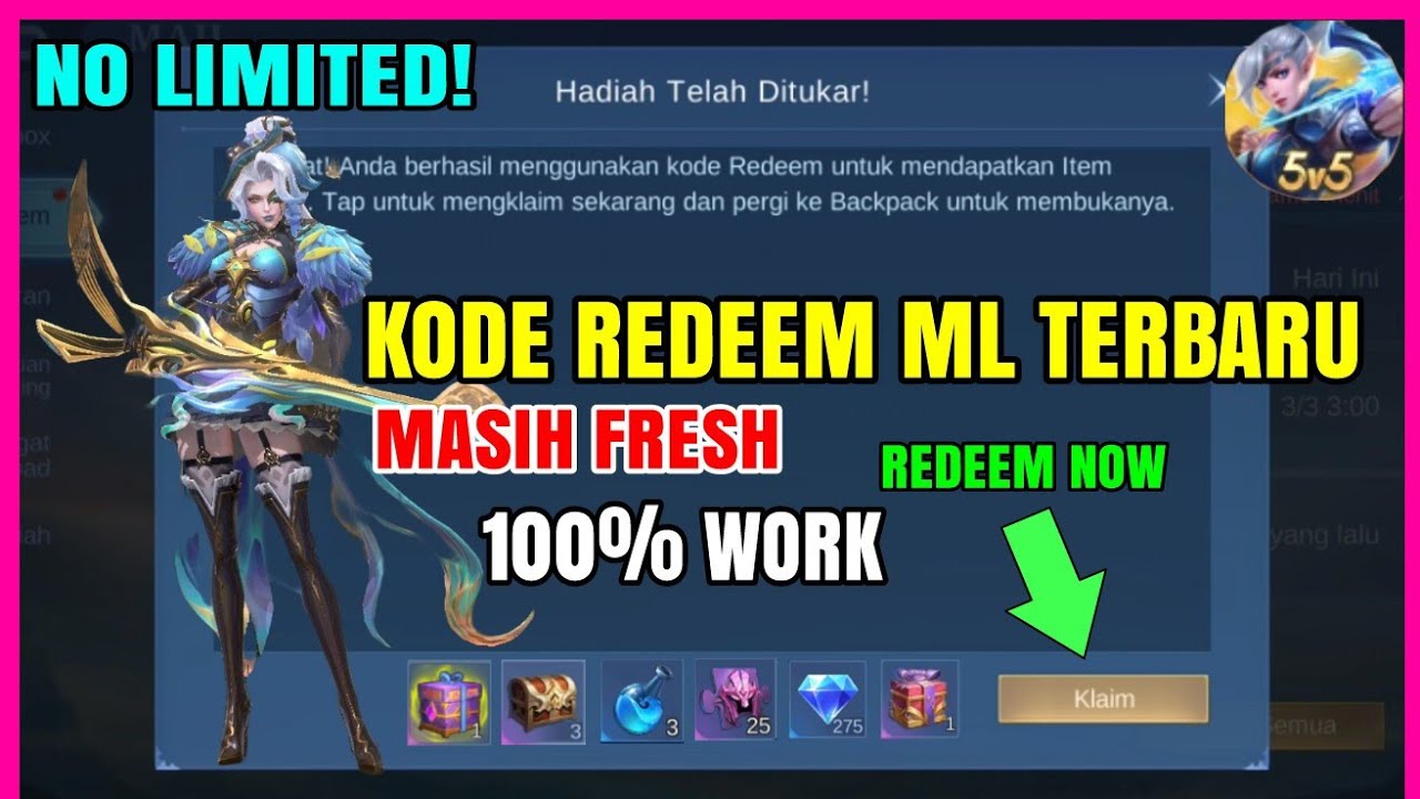New Code Redeem Mobile Legends Today 31 March 2025| kode Redem ml today | code redeem mlbb 2025