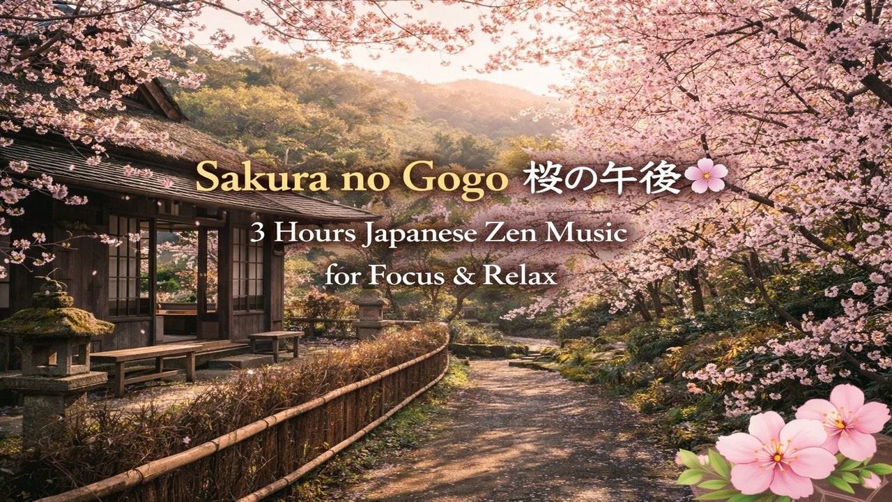 Sakura no Gogo 桜の午後 🌸 3 Hours Japanese Zen Music for Focus & Relax