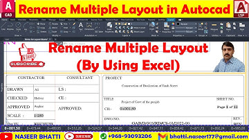 Rename Multiple Layout in Autocad | Rename Layout by Excel | Lisp Rename Layout Tabs | Lisp Rename
