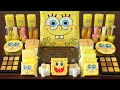 Mixing”Spongebob” Eyeshadow and Makeup,parts,glitter Into Slime!Satisfying Slime Video!★ASMR★