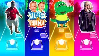 Skibidi Bop vs Vlad and Niki vs Wolfoo Family vs Enid Sinclair | Tiles Hop EDM Rush!