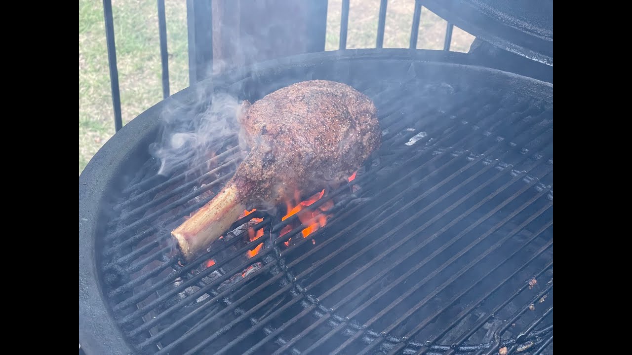 Reverse Seared Tomahawk Ribeye on the er Summit Charcoal Grill 4K