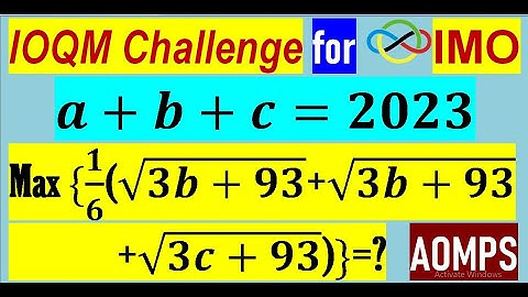 a,b,c are positive real and a+b+c=2023. Find the maximum value of 1/6 (√(3a+93)+√(3b+93)+√(3c+93)).