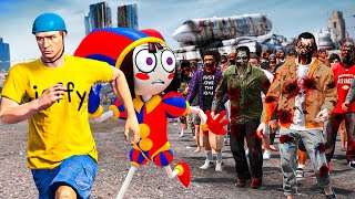 Jeffy & POMNI Escape MASSIVE ZOMBIE HOARD in GTA 5!