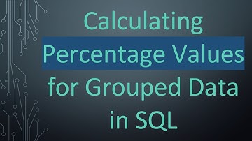 Calculating Percentage Values for Grouped Data in SQL