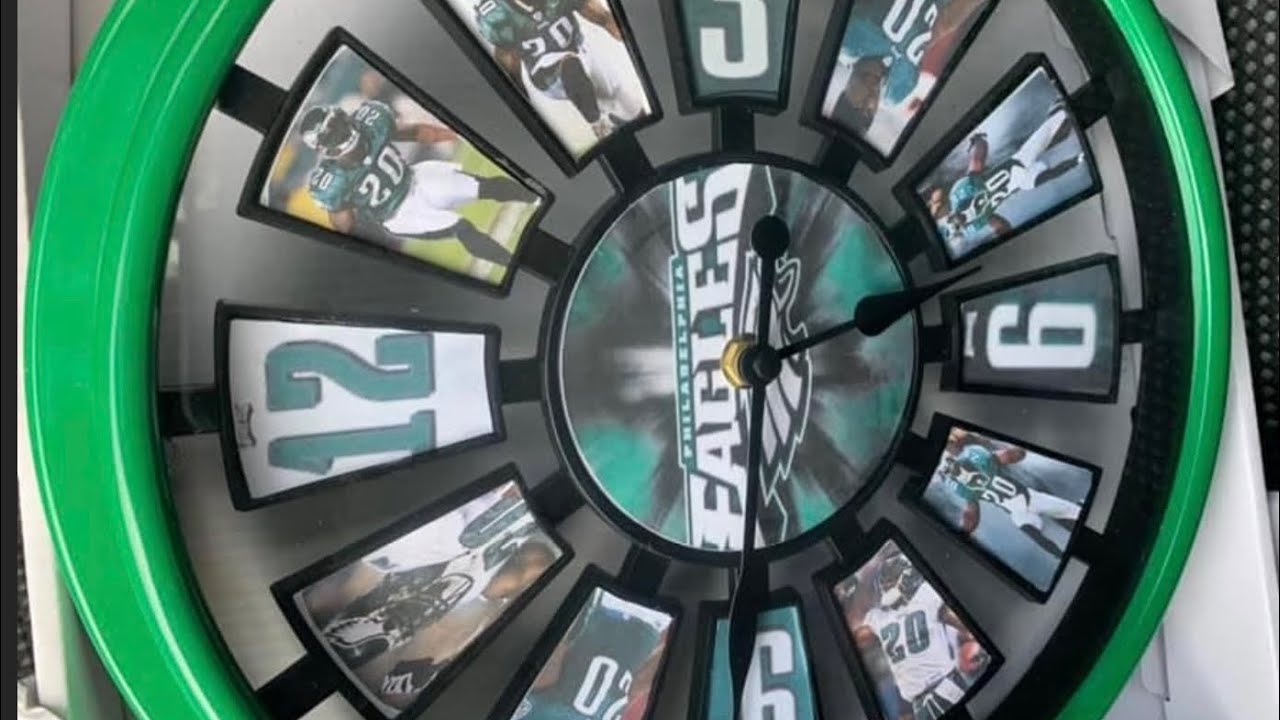 DIY 6 Family dollar clock into a Eagles Football clock YouTube