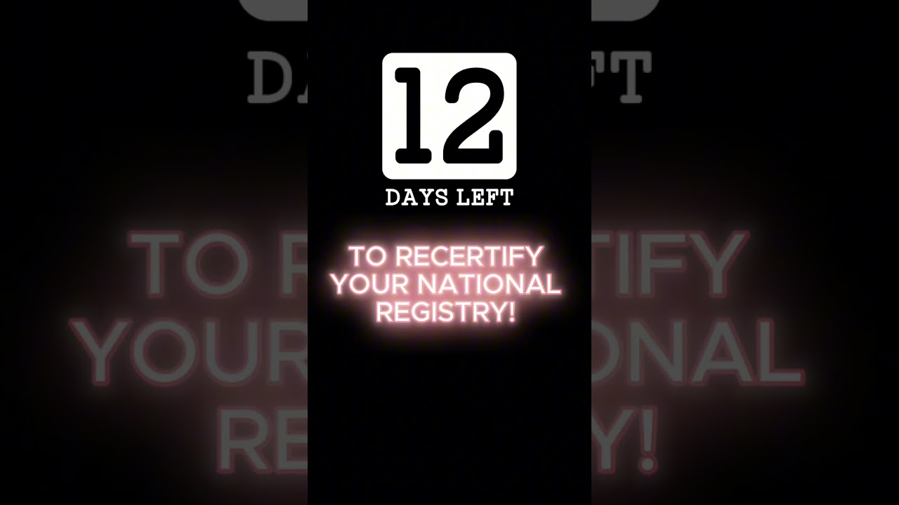 NREMT Recert Windows Closes in 12 Days!