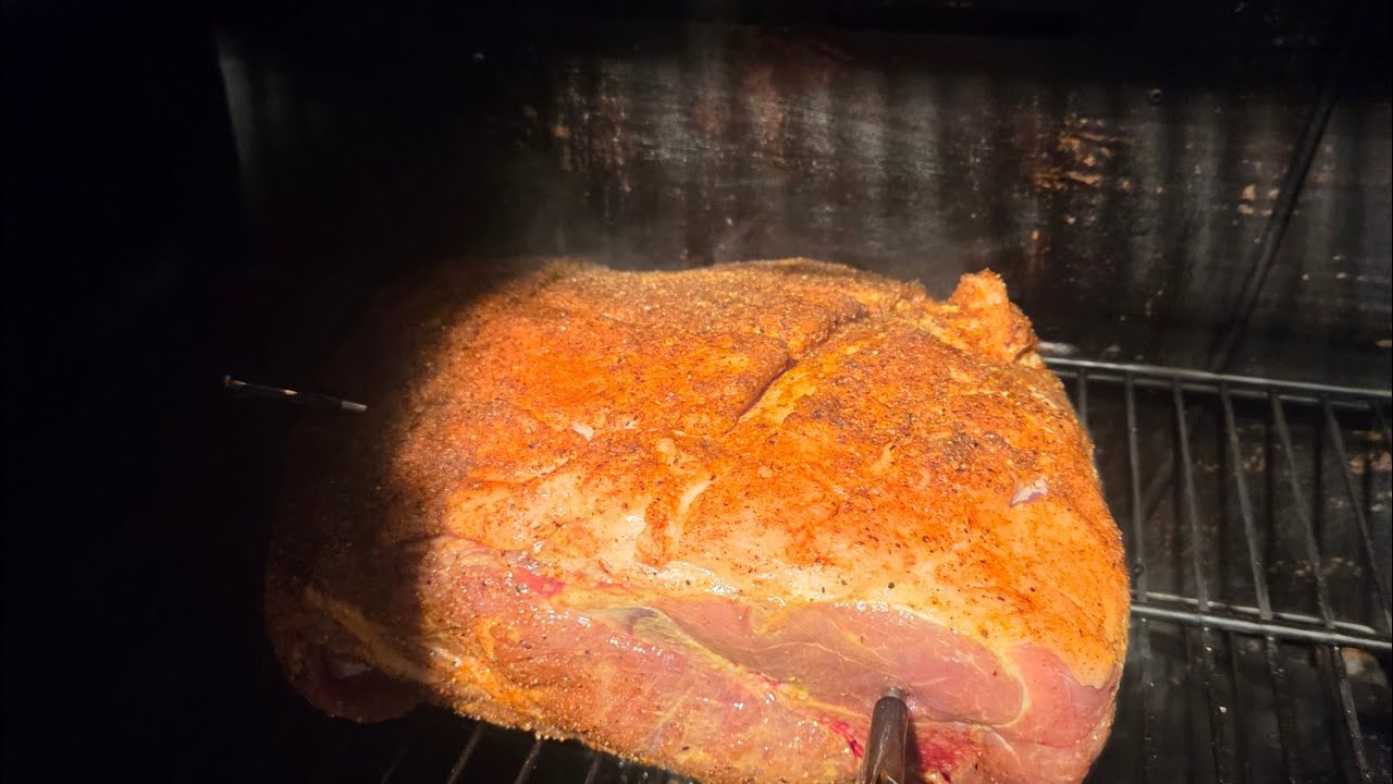My first pork shoulder on the pit boss pt1