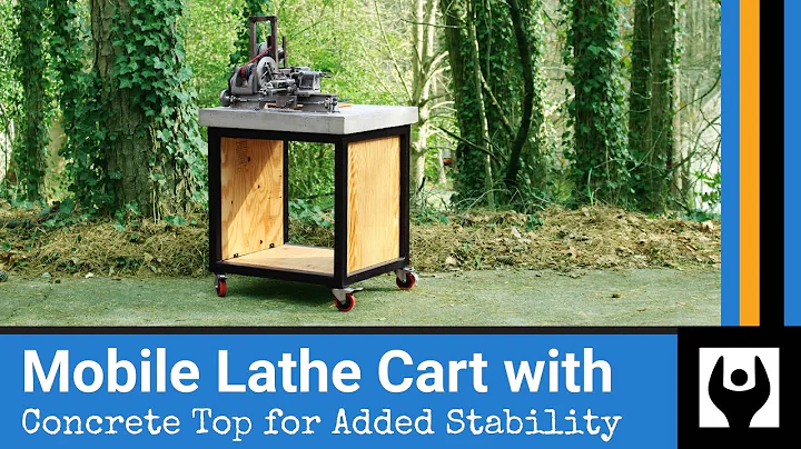 Mobile Lathe Cart with Concrete Top for Added Stab...