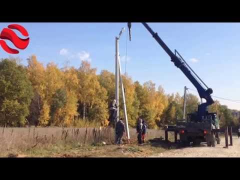 Установка приставной опоры (укоса) ЛЭП