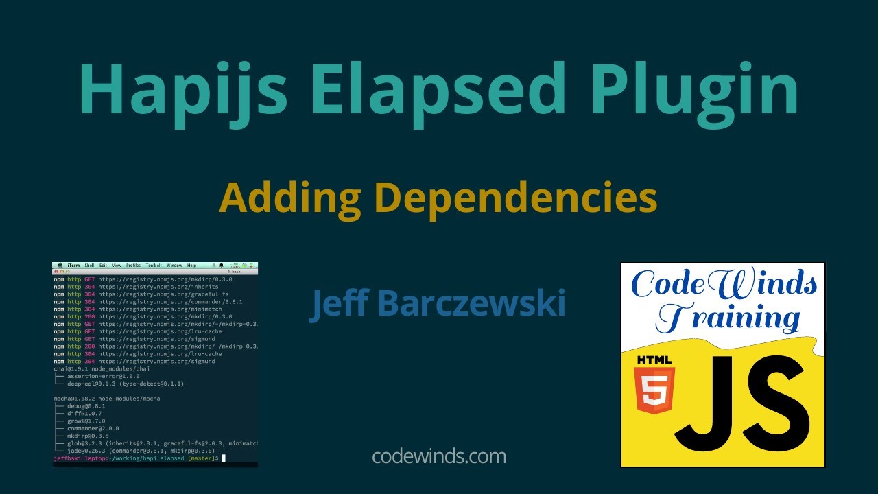 CW V002 Hapijs Elapsed Plugin Adding Dependencies to a Node.js