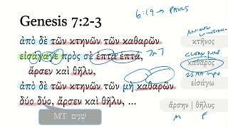 Genesis 7:2-3 Septuagint