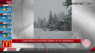 California's Eastern Sierra hit by snowfall