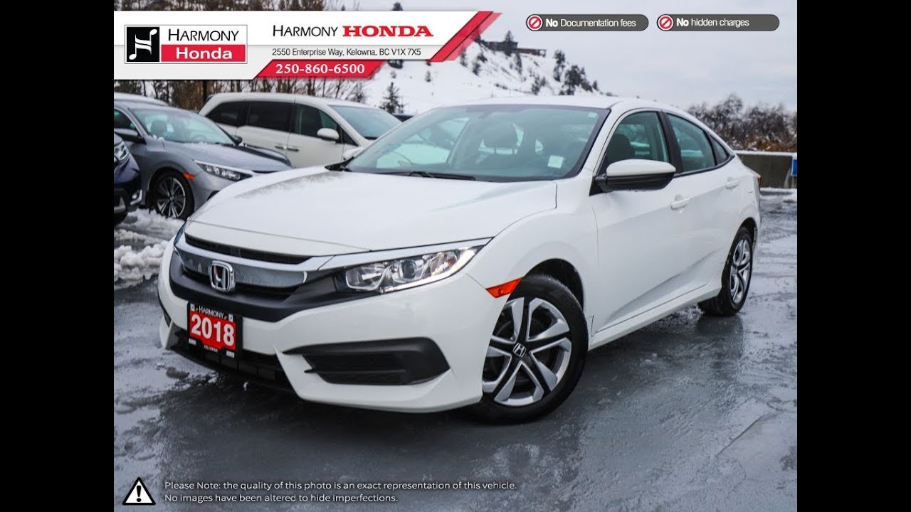 2018 Honda Civic LX Sedan - Harmony Honda - White - U6793 ...