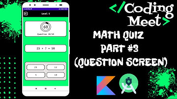 Math Quiz App Android Studio Kotlin Part - 3 Design Question Screen
