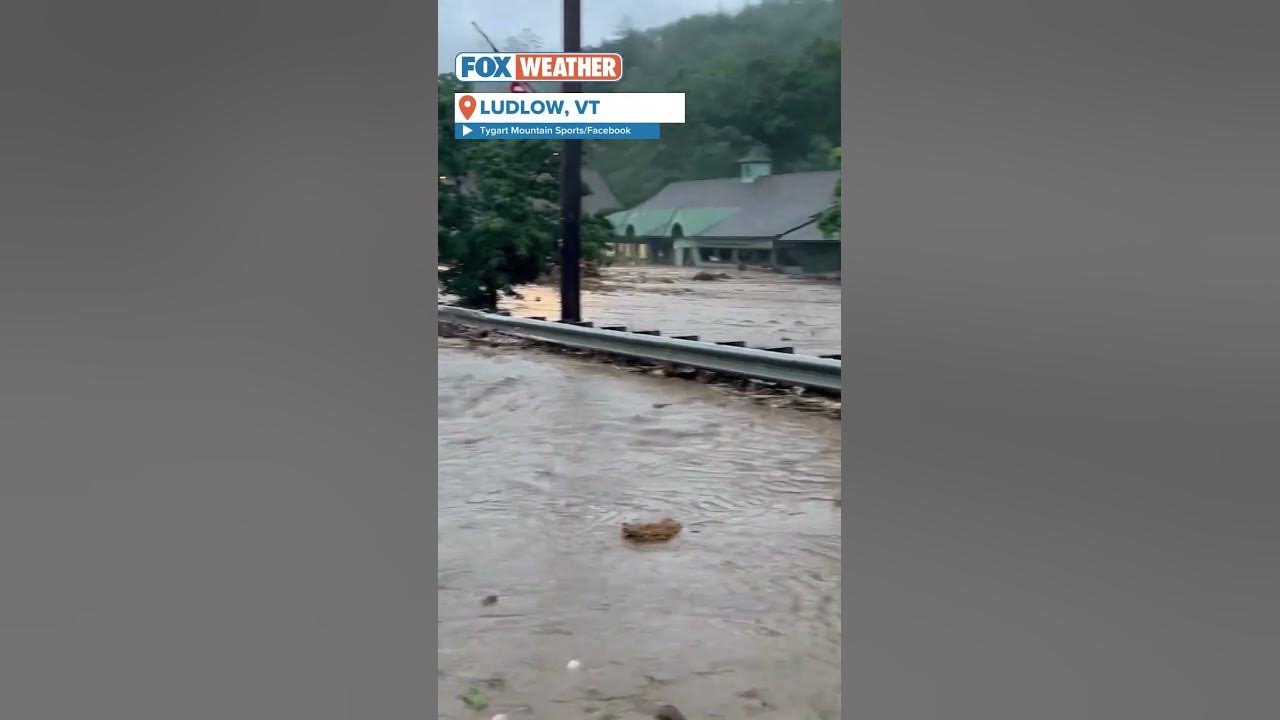 Devastating Flooding Near Okemo Ski Resort In Ludlow, Vermont; Nearby