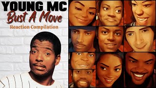 Reaction Compilation Young Mc - Bust A Move First Time Hearing Montage