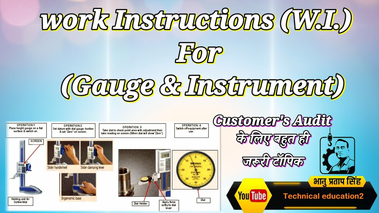 Instrument Set Quality Check Work Instructions for Gauge and Instrument. Quality Inspection Process ...