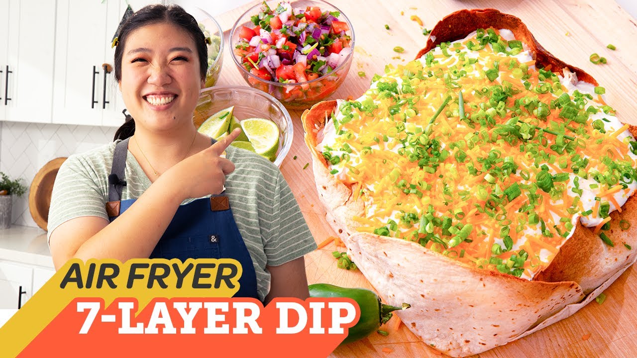 Air Fryer Ultimate 7-Layer Tortilla Dip Bowl (Super Bowl Recipe)