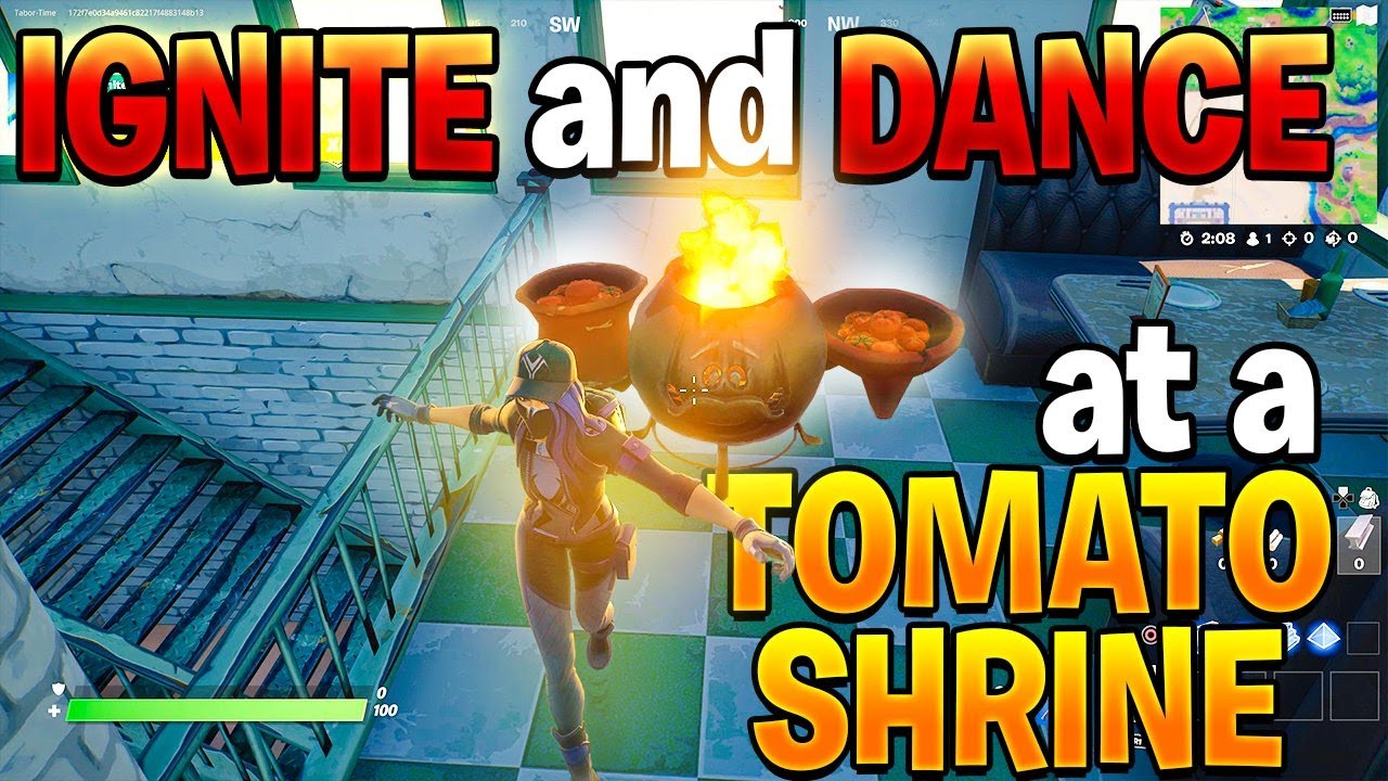 Ignite And Dance At Tomato Shrine Near Pizza Pit Or Pizza Food Truck Season 5 Week 4 Epic Quest Youtube - dancer shrine location roblox