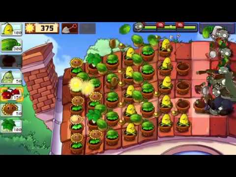 Plants Vs. Zombies Walkthrough Roof- (Levels 8 To 9) - Dino Tv - Youtube