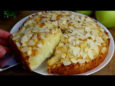 Манник с яблоками БЕЗ МУКИ. Влажный и нежный пирог - ВКУСНЯТИНА К ЧАЮ!