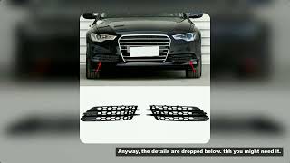 2Pcs Car Front Fog Light Cover Honeycomb Grille Grill For Audi A6 C7 2012 2013 2014 2015