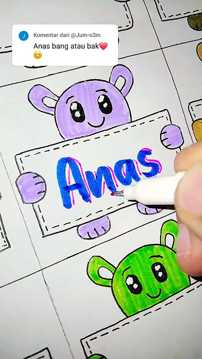 menulis nama anas🤩..lanjut nama siapa lagi?#shorts #art #drawing